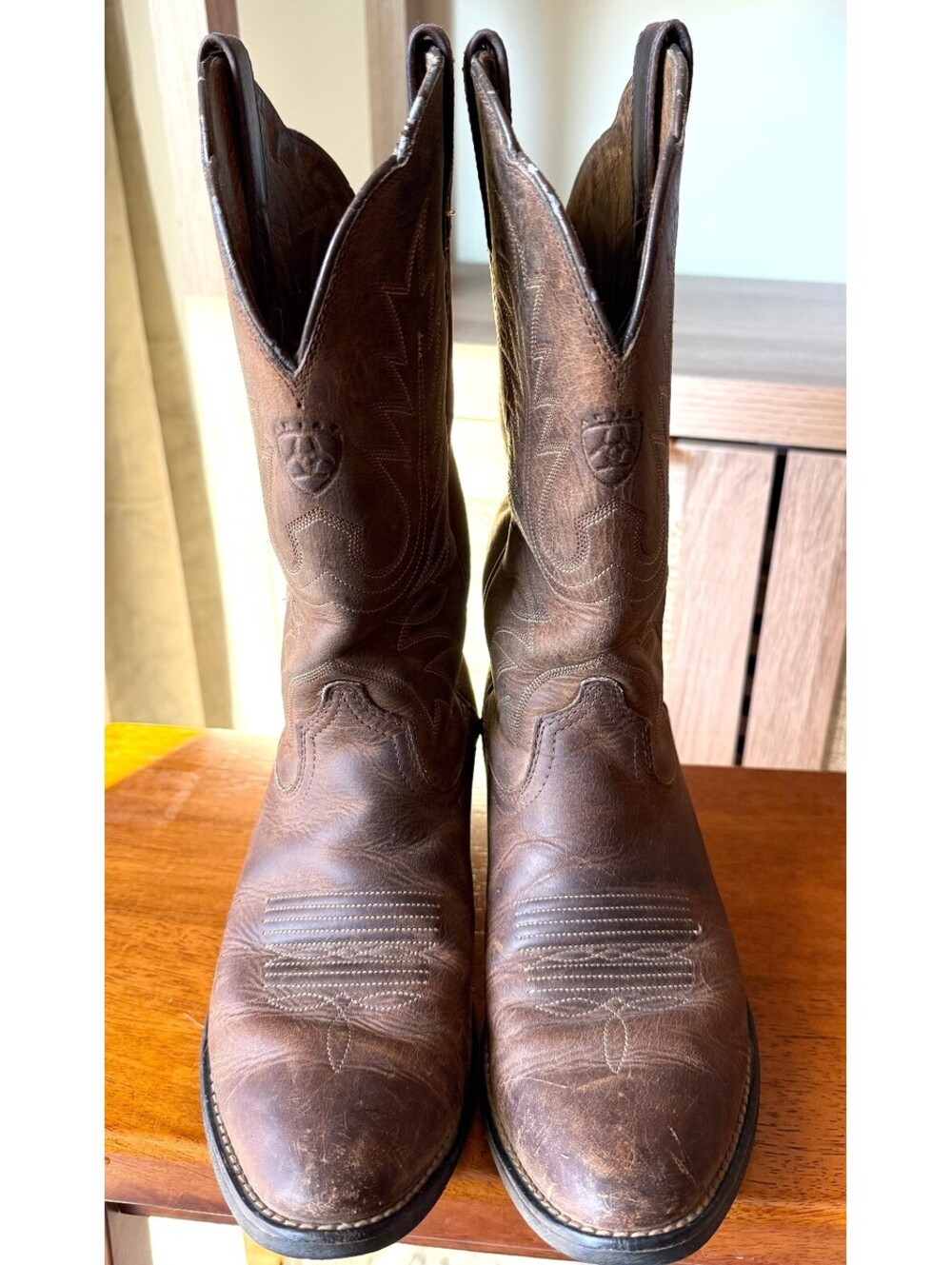 Ariat Heritage R Toe Brown Leather Western Cowgirl Boots 7B 10001021 - Picture 3 of 9